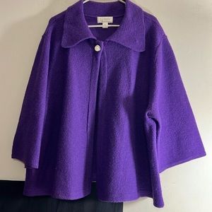 CJ Banks Christopher & Banks Womens Wool Swing Jacket Coat 3/4 Sleeve Sz 3X
